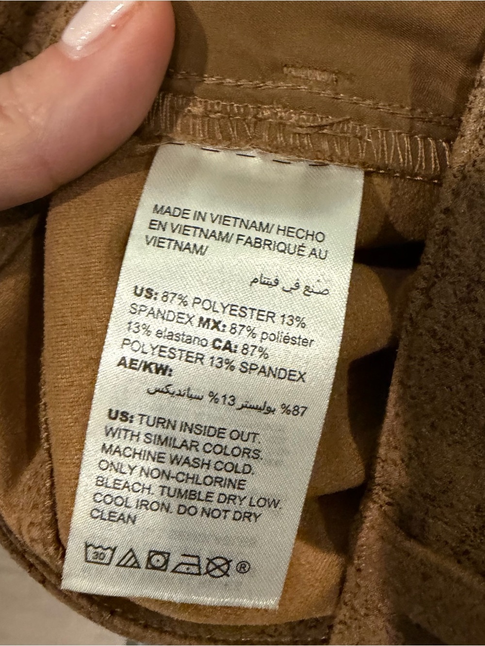 Chico's Ponte 5 Pocket Slim Straight Suede-Like Brown Pant Jeans Women 14 (2.5) - Picture 6 of 6